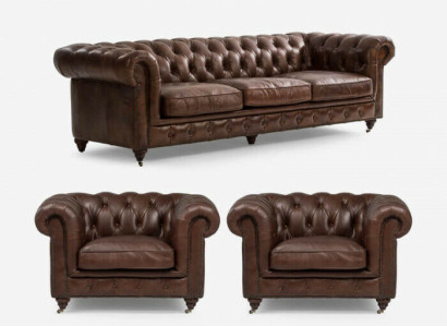 Sofa set 3+1 Seater Couch Upholstery Seat Chesterfield Couches Textile Leather new