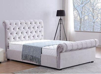 Classic s Velvet Textile Bed Double Hotel Beds Padded Bedroom 180x200 cm