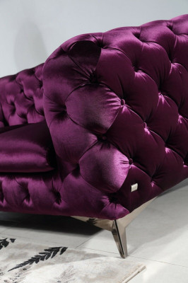 Sofa Chesterfield Upholstery Couch XXL Big Suite Textile 2+1+1 designer