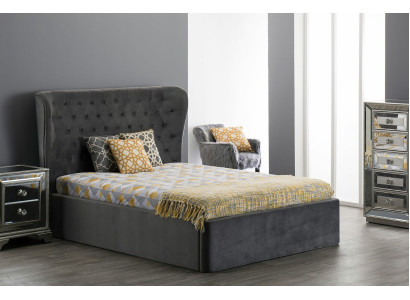 Chesterfield Design Bed 180x200cm Gray Bedroom Beds Hotel Upholstery Luxury