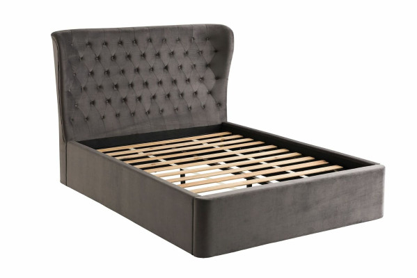 Chesterfield Design Bed 180x200cm Gray Bedroom Beds Hotel Upholstery Luxury