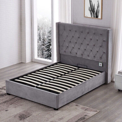 Bed Chesterfield Upholstered bed Luxury Bedroom Design Beds Textile Leather new