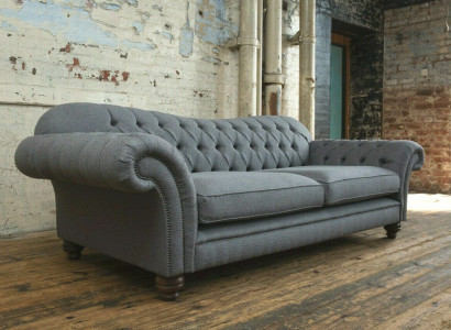 Sofa 4 Seater Couch design Chesterfield Seat Suite Leather Textile Upholstery new