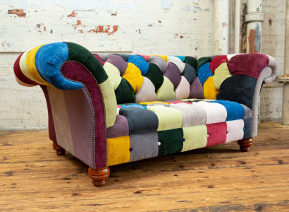 Modern Design Colorful Chesterfield 2 Seater Sofa Textile Couch Upholstery Design