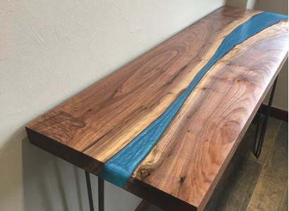 Console table Sideboard Real Wood Designer Table Epoxy resin Waterfall River