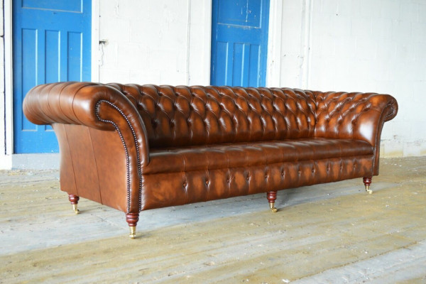 Chesterfield 4 Seater Upholstery Couch Modern Style Leather Fabric Sofa Couches Leather