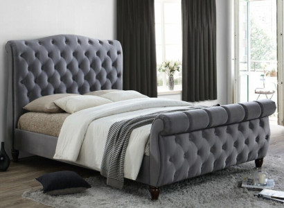 Classic s Velvet Textile Bed Double Beds Padded Hotel Bedroom 180x200