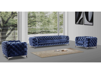 Italian Sofa 2x Single Seater Couch Set Upholstery Set Chesterfield new 1+1 Seater