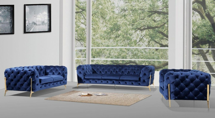 Chesterfield Set 2x Armchair Couch Set Chesterfield 1+1 Seat Upholstery Armchair