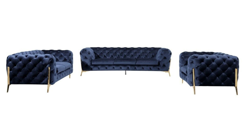 Chesterfield Set 2x Armchair Couch Set Chesterfield 1+1 Seat Upholstery Armchair
