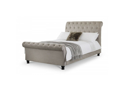 Chesterfield Design Upholstery English Bed Gray 160/180x200 Double bed Beds