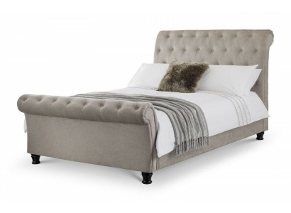 Chesterfield Design Upholstery English Bed Gray 160/180x200 Double bed Beds