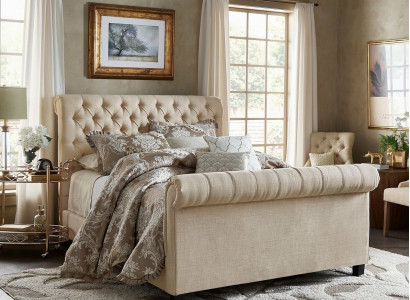 Large Luxury Chesterfield Double Bed Upholstery Beds Bedroom Furniture