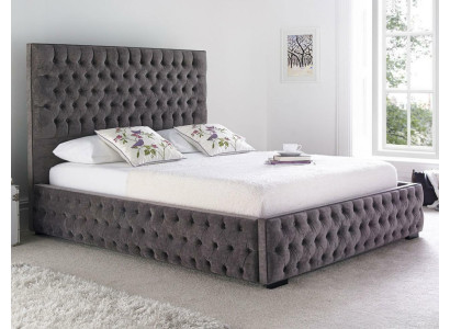 Gray Chesterfield Double bed Hotel and Bedroom Beds