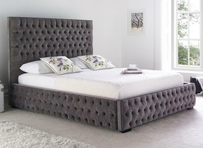 Gray Chesterfield Double bed Hotel and Bedroom Beds