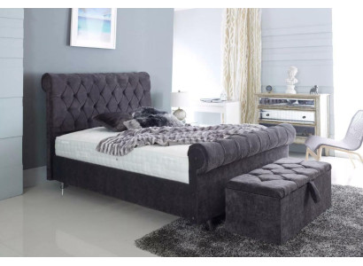 Chesterfield Design Velvet Bed Luxury Textile Beds Bedroom Double