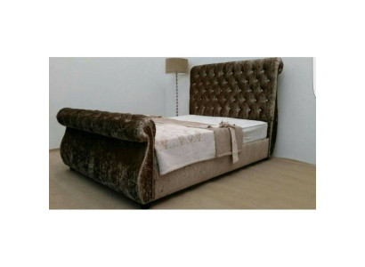 Chesterfield Design Bed Bedroom Textile Velvet Leather Upholstery Hotel Beds new