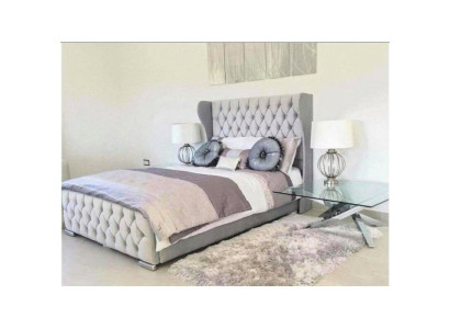 Chesterfield Design Bed Textile Velvet Upholstery Leather Hotel Beds Bedroom new