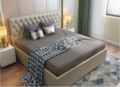 Chesterfield Designer Bed Bedroom Imitation leather Upholstery 140/160/180/200 cm