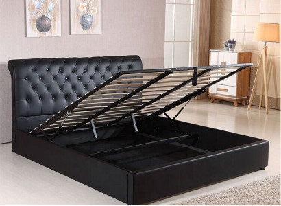 Black Luxury Chesterfield Designer Double bed Upholstery Bed