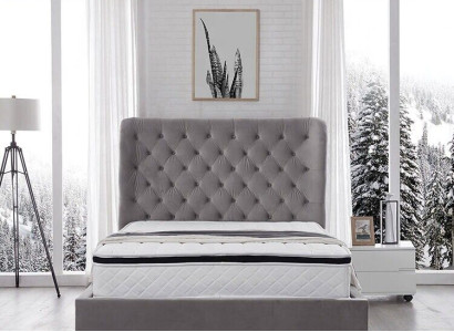 Luxurious Gray Designer Double bed Upholstered furniture Beds