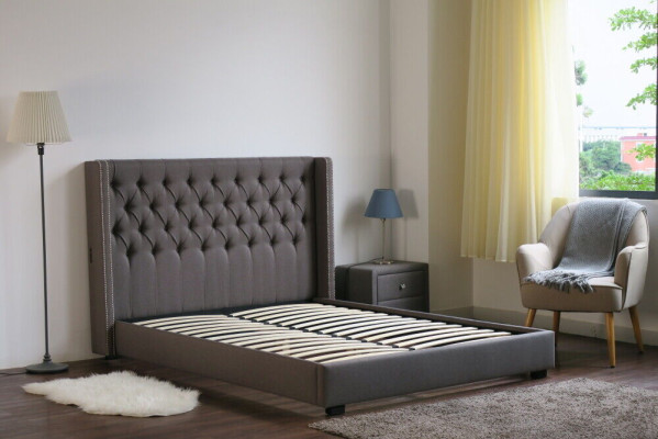 Large Gray Chesterfield Double bed Royale Luxury Beds