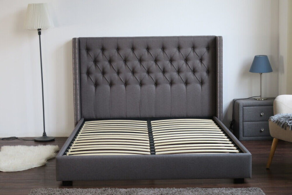 Large Gray Chesterfield Double bed Royale Luxury Beds