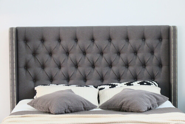 Large Gray Chesterfield Double bed Royale Luxury Beds