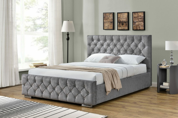 Chesterfield Bed Design Bedroom English Beds 160x200cm Textile Upholstery