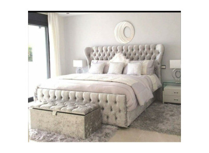 White Chesterfield Bed Bedroom Beds Textile Leather Hotel Luxury