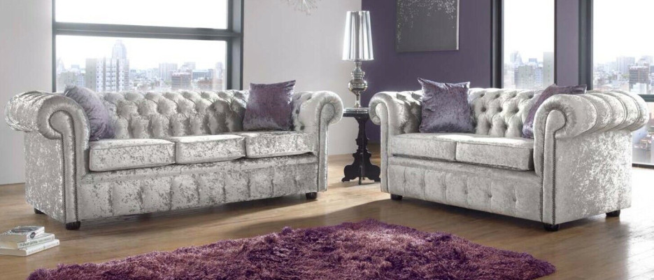 Sofa set Chesterfield 3+2 seater Classic Baroque Rococo Sofa Textile Leather
