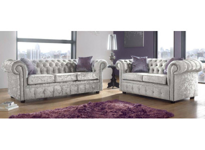 Sofa set Chesterfield 3+2 seater Classic Baroque Rococo Sofa Textile Leather