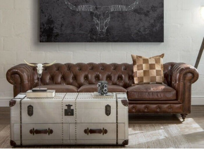 English Chesterfield Couch Leather Sofa Couches Sofas Three Seater Brown Rolls
