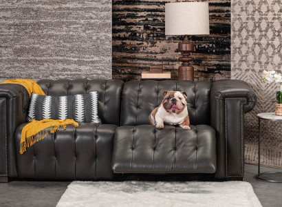 Designer Black Chesterfield Three Seater 3-Seater Living room Couch