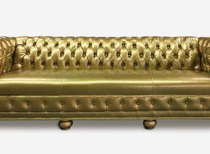 Chesterfield 4 Seater Sofa Couch Leather Suite Upholstery Seat Fabric Gold Seat new