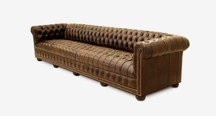 Chesterfield 4 Seater Sofa Couch Leather Suite Upholstery Seat Fabric Gold Seat new