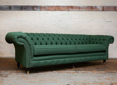 Button Sofa Chaesterfield Sofas 4 Seater Couch Upholstery Fabric Living room Furniture