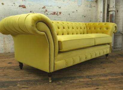 Chesterfield 3 Seater Designer Sofa Couch Upholstery Sofas Couches Fabric Textile new