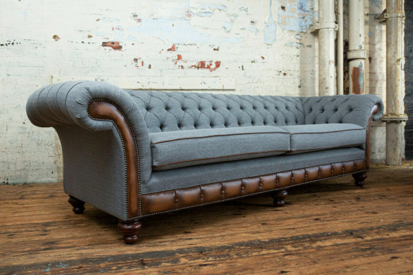 Chesterfield leather sofa fabric sofa sofa couch upholstery living room custom made