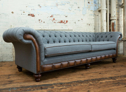 Chesterfield leather sofa fabric sofa sofa couch upholstery living room custom made