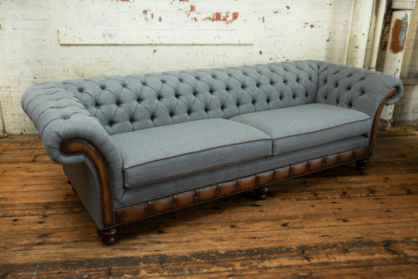 Chesterfield leather sofa fabric sofa sofa couch upholstery living room custom made