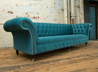 Chesterfield Couch xxl big sofa couches velvet Leather Textile Upholstery sofas 4 Seater