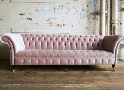 Chesterfield Couch xxl big sofa couchen velvet Leather Textile Upholstery 4 Seater new