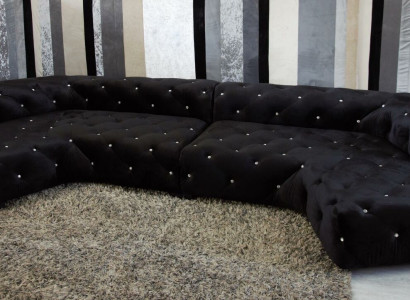 Classic Designer Chesterfield Velvet Couch with Crystal Stones Living landscape