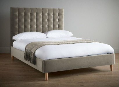 Gray Luxury Chesterfield Double bed Upholstered bed Bedroom Bed