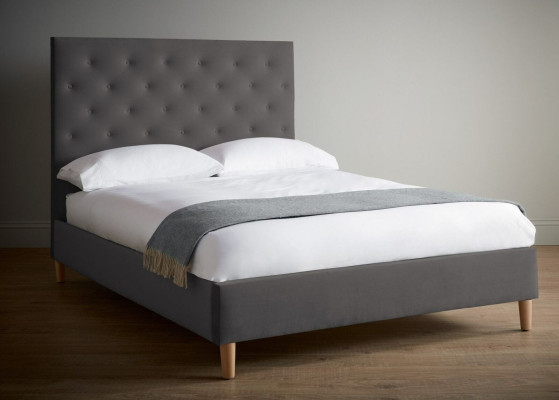 Bed Upholstery Design Luxury Double Hotel Beds Sleep Room Chesterfield Gray
