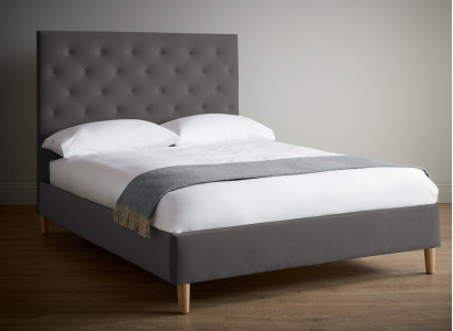 Bed Upholstery Design Luxury Double Hotel Beds Sleep Room Chesterfield Gray