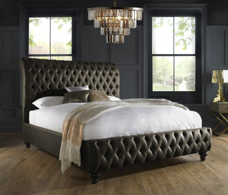 Chesterfield Textile Bed Bedroom Beds Double Upholstery 140/160/180/200 cm
