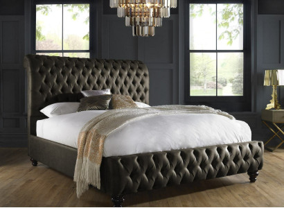 Chesterfield Textile Bed Bedroom Beds Double Upholstery 140/160/180/200 cm