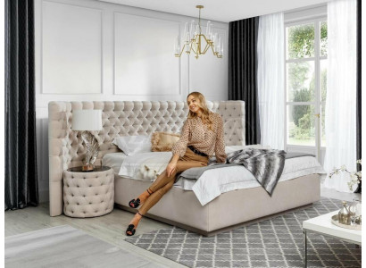 Chesterfield Bed Luxury Bedroom Hotel Decorative Upholstery Beds with Buttons